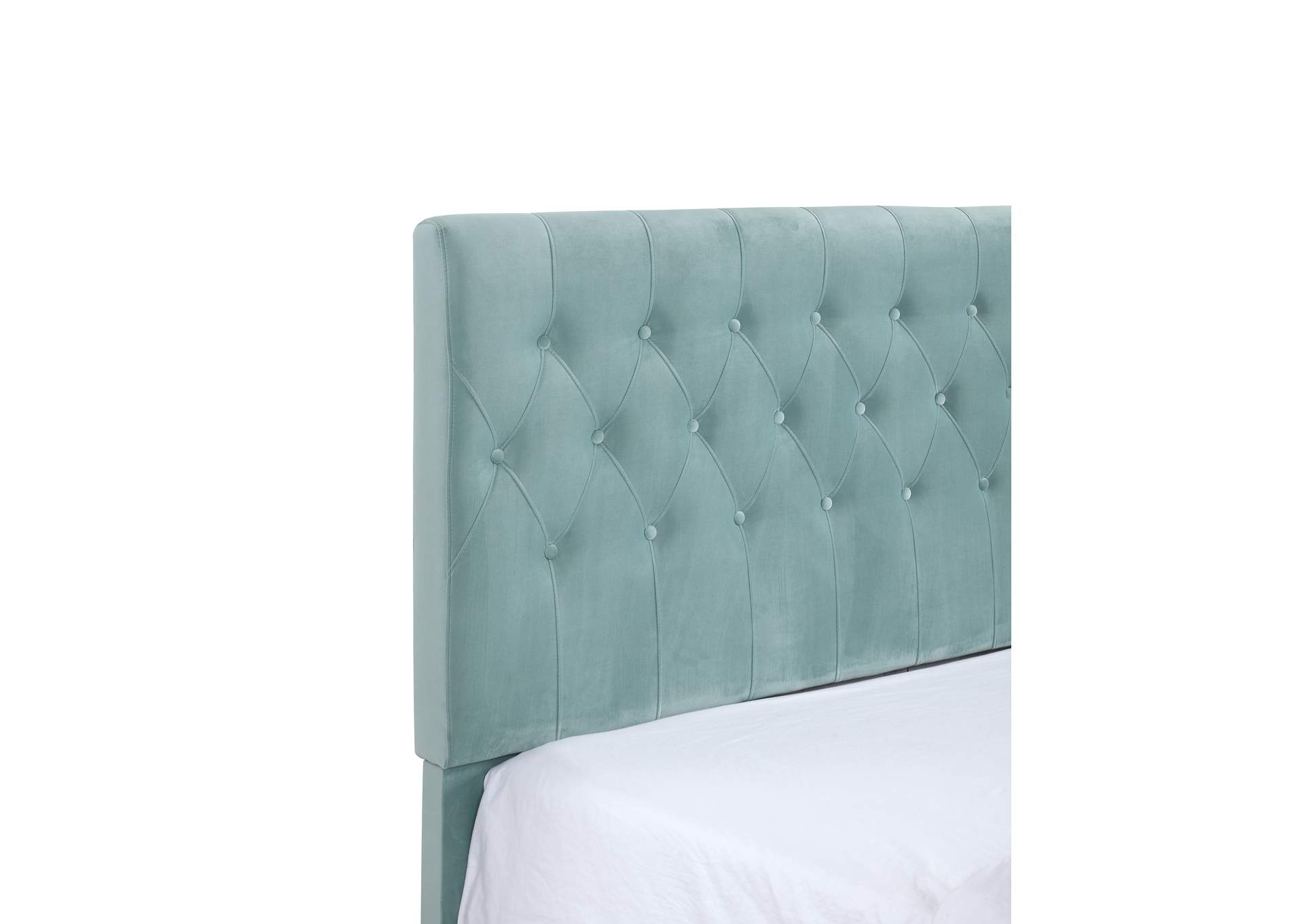 Amelia Light Blue Queen Upholstered Bed,Emerald Home Furnishings