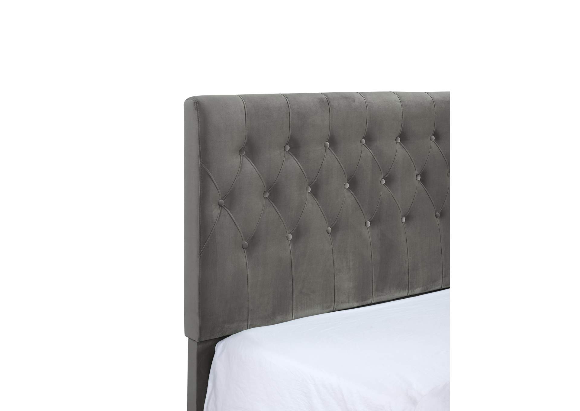 Amelia Dark Gray Queen Upholstered Bed,Emerald Home Furnishings