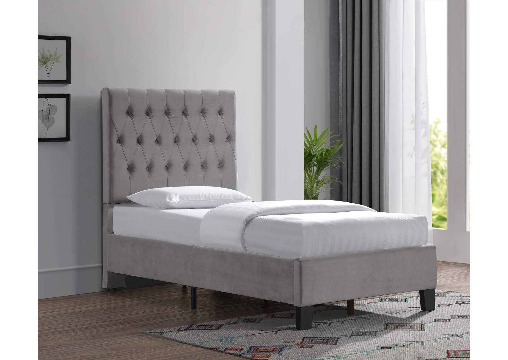 Amelia Twin Upholstered Bed,Emerald Home Furnishings