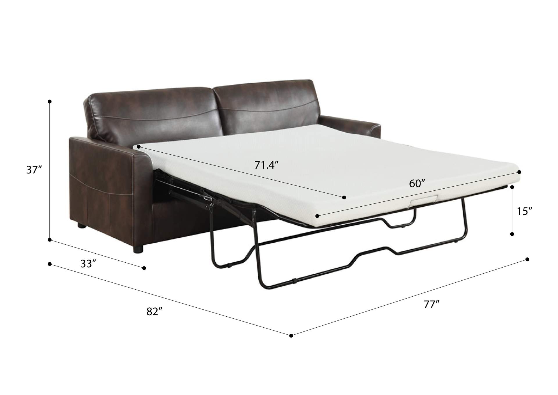 Slumber Queen Sleeper Sofa,Emerald Home Furnishings