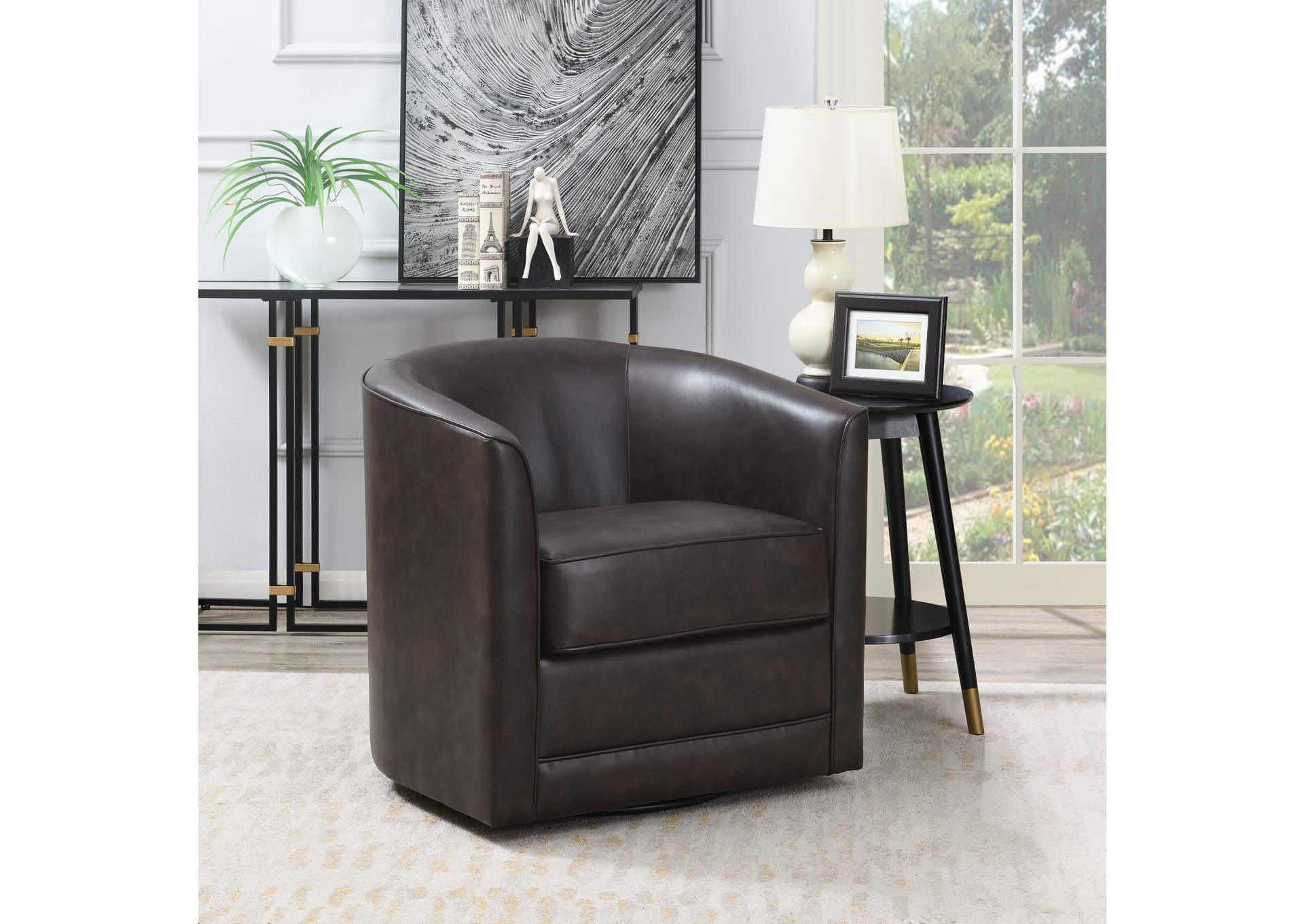 Milo Swivel Accent Chair,Emerald Home Furnishings
