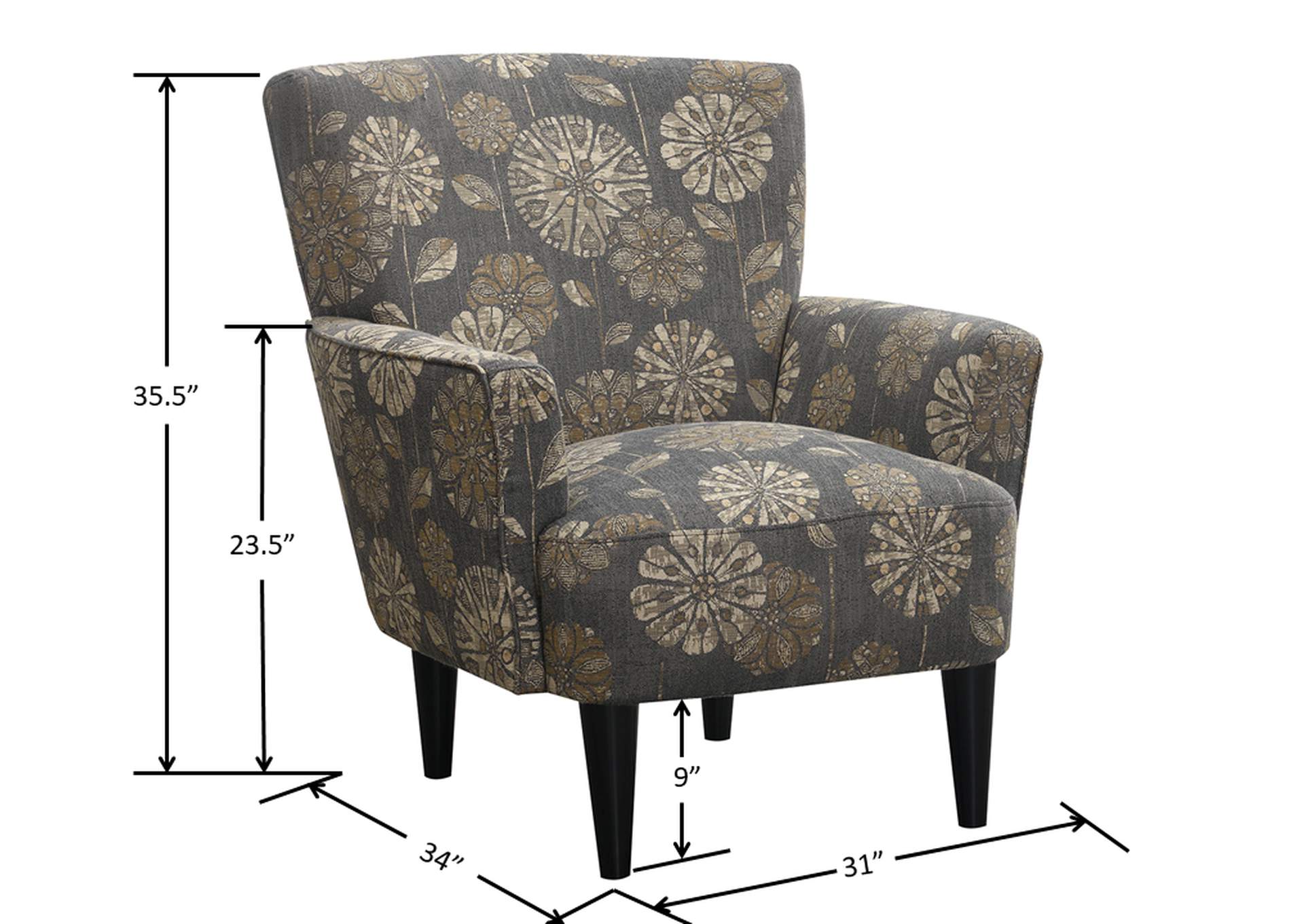 Flower Power Accent Chair,Emerald Home Furnishings