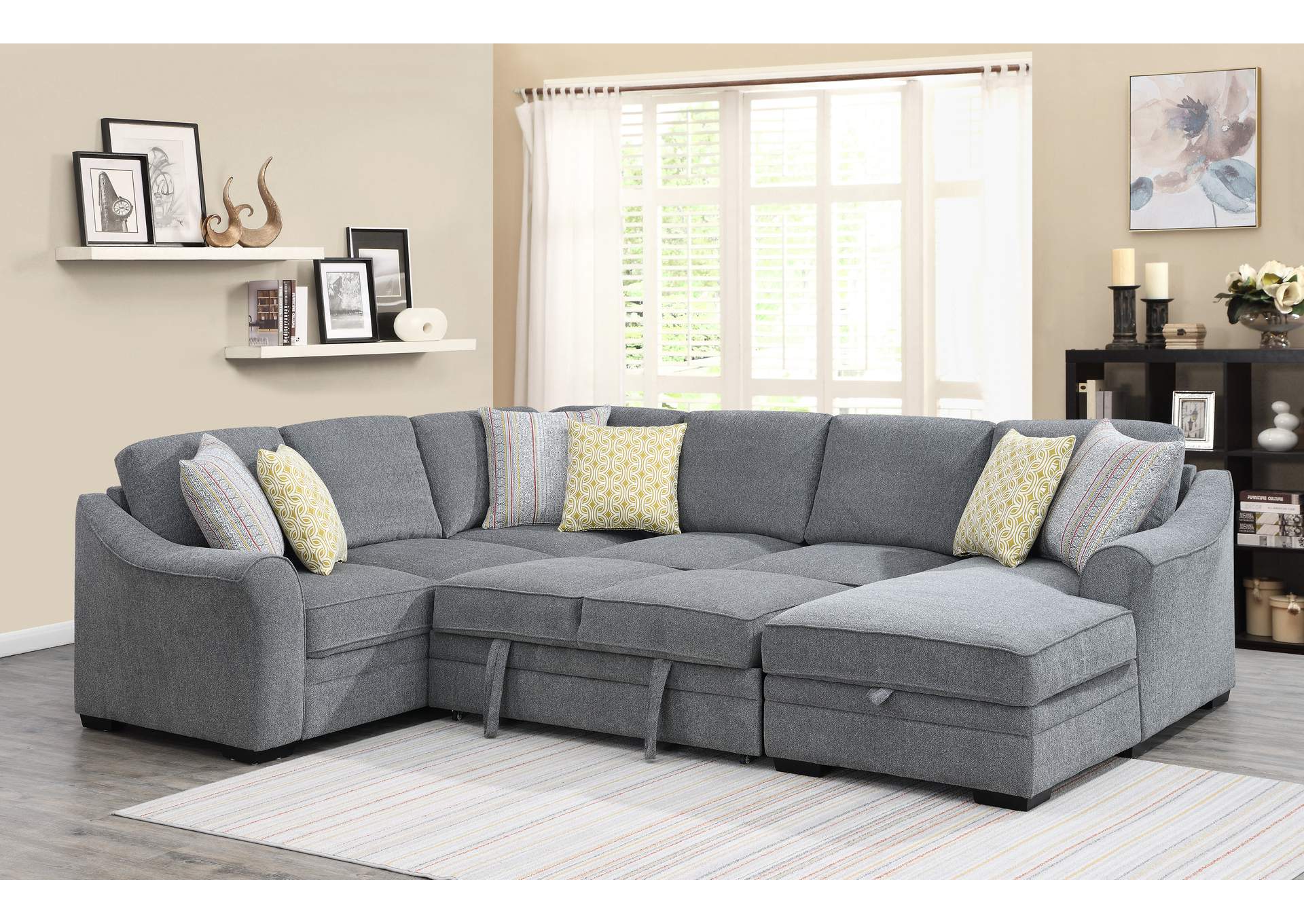 Pop-Up Sleeper Sectional,Emerald Home Furnishings