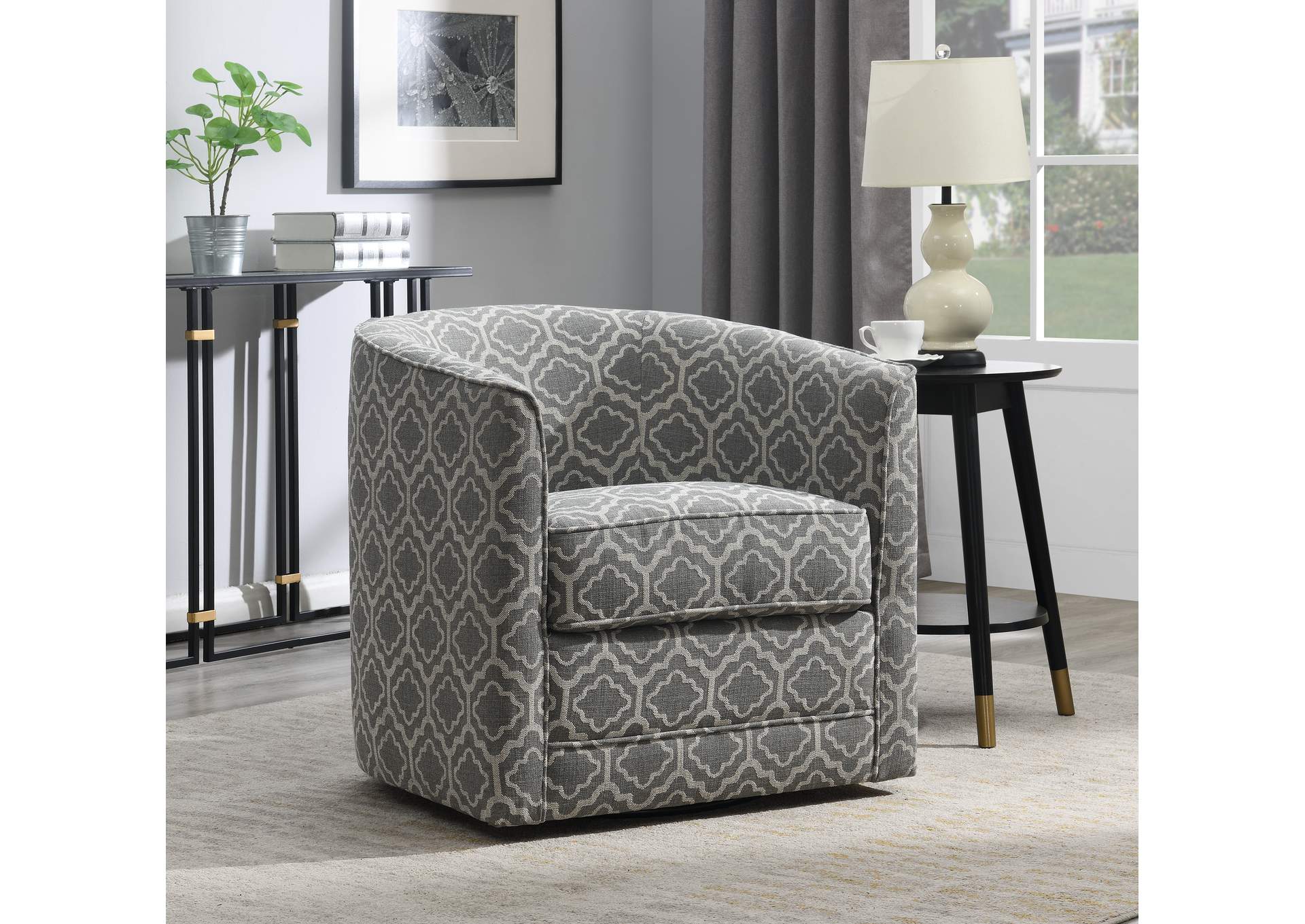 Milo Swivel Accent Chair,Emerald Home Furnishings