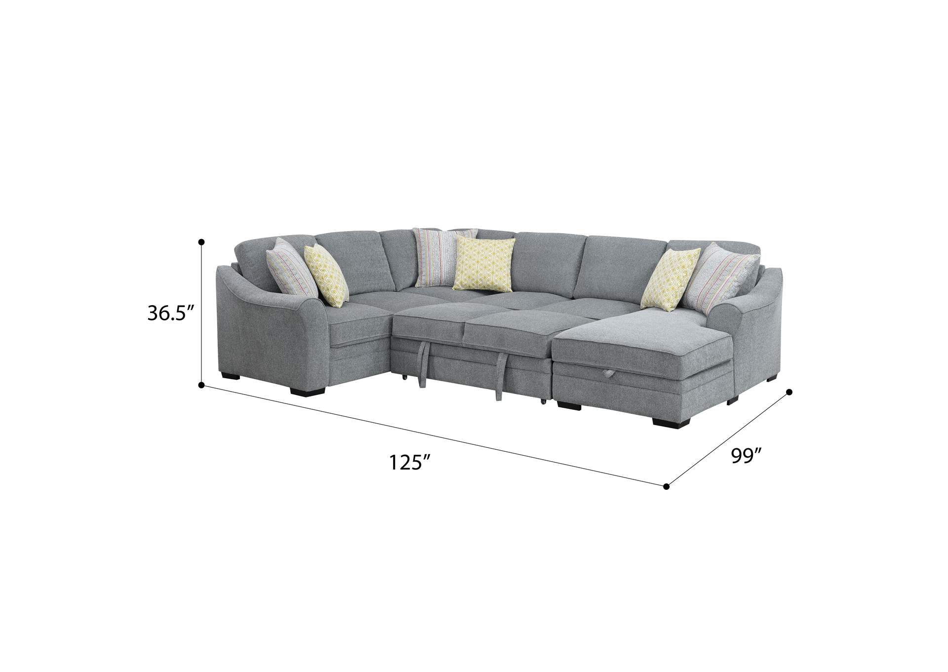 Pop-Up Sleeper Sectional,Emerald Home Furnishings