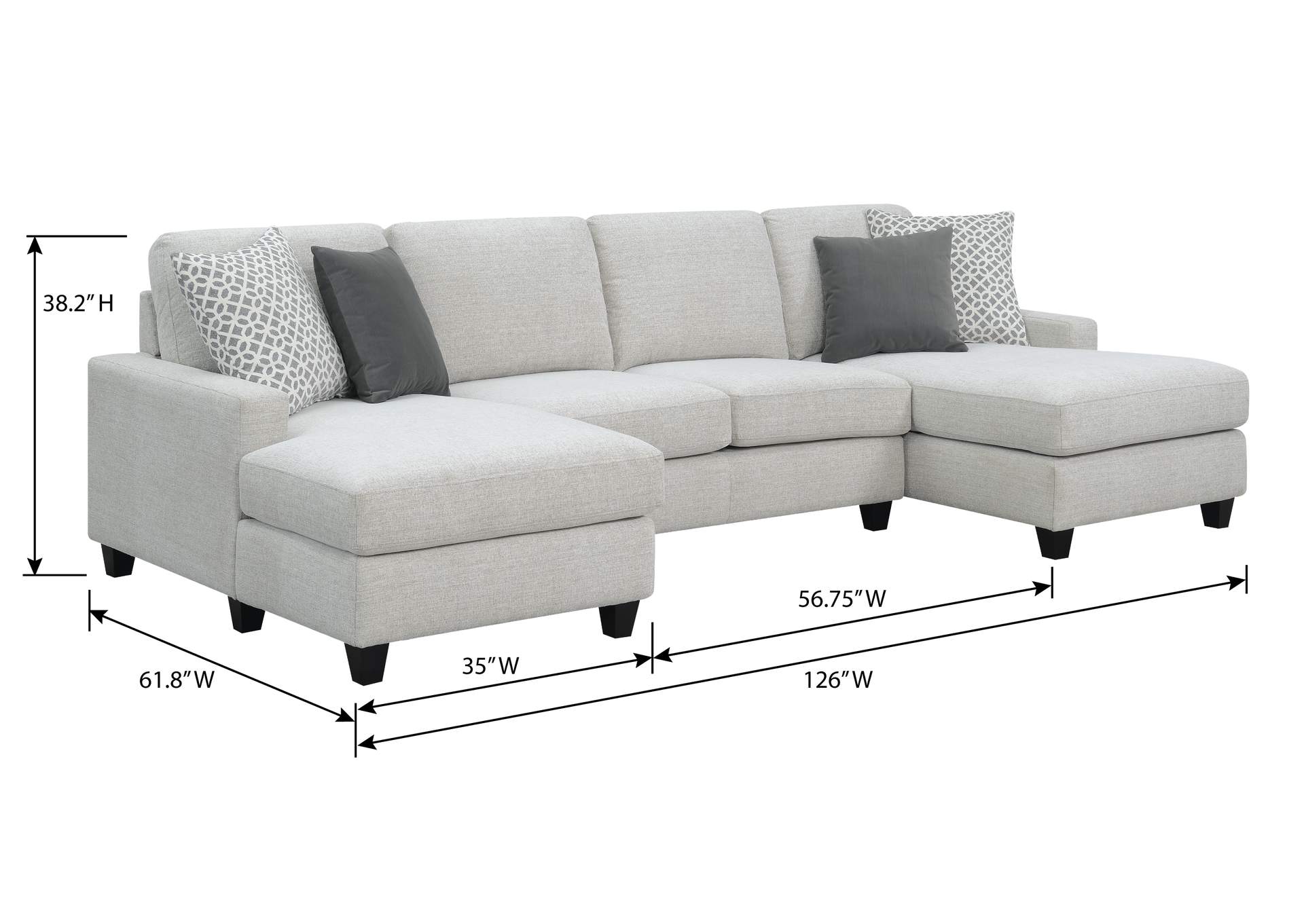 Walker Chaise Sectional,Emerald Home Furnishings