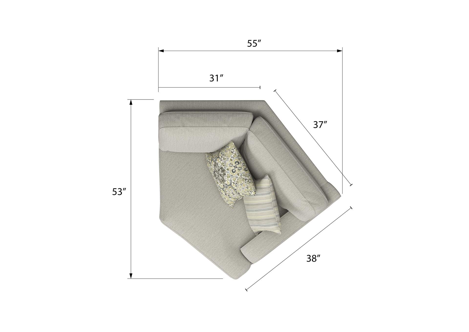 Analiese Cuddler Sectional,Emerald Home Furnishings