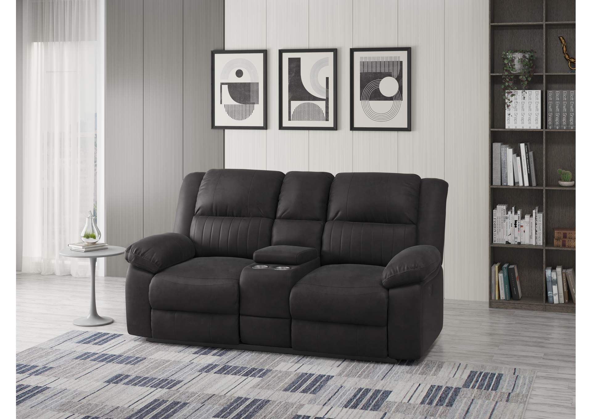 Navaro Reclining Console Loveseat,Emerald Home Furnishings