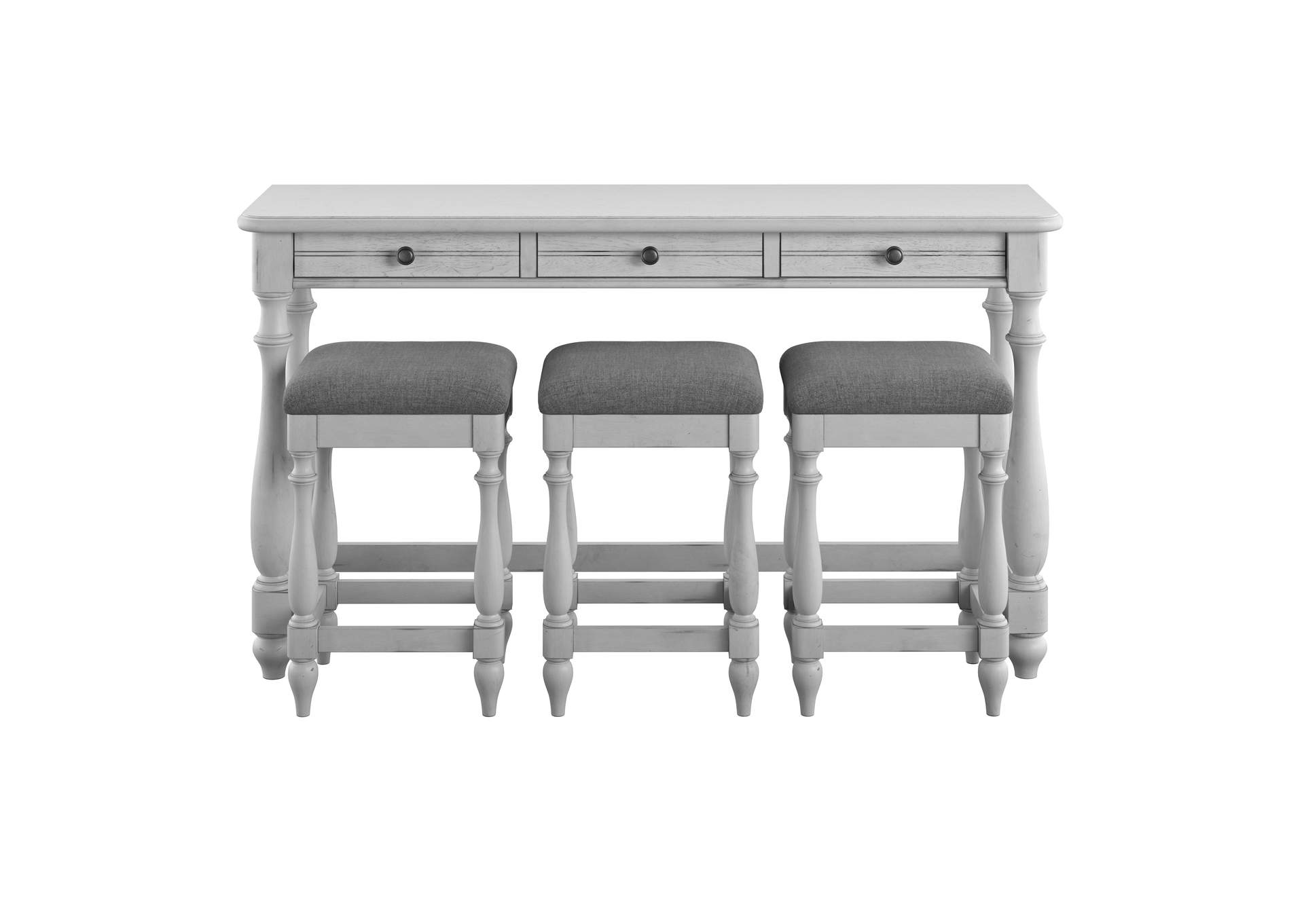 New Haven Sofa Table With Three Stools,Emerald Home Furnishings