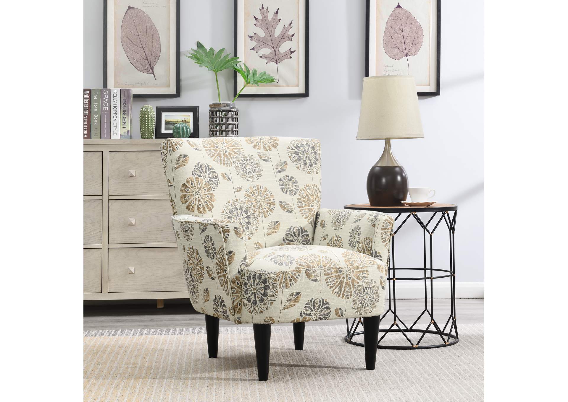 Flower Power Accent Chair,Emerald Home Furnishings