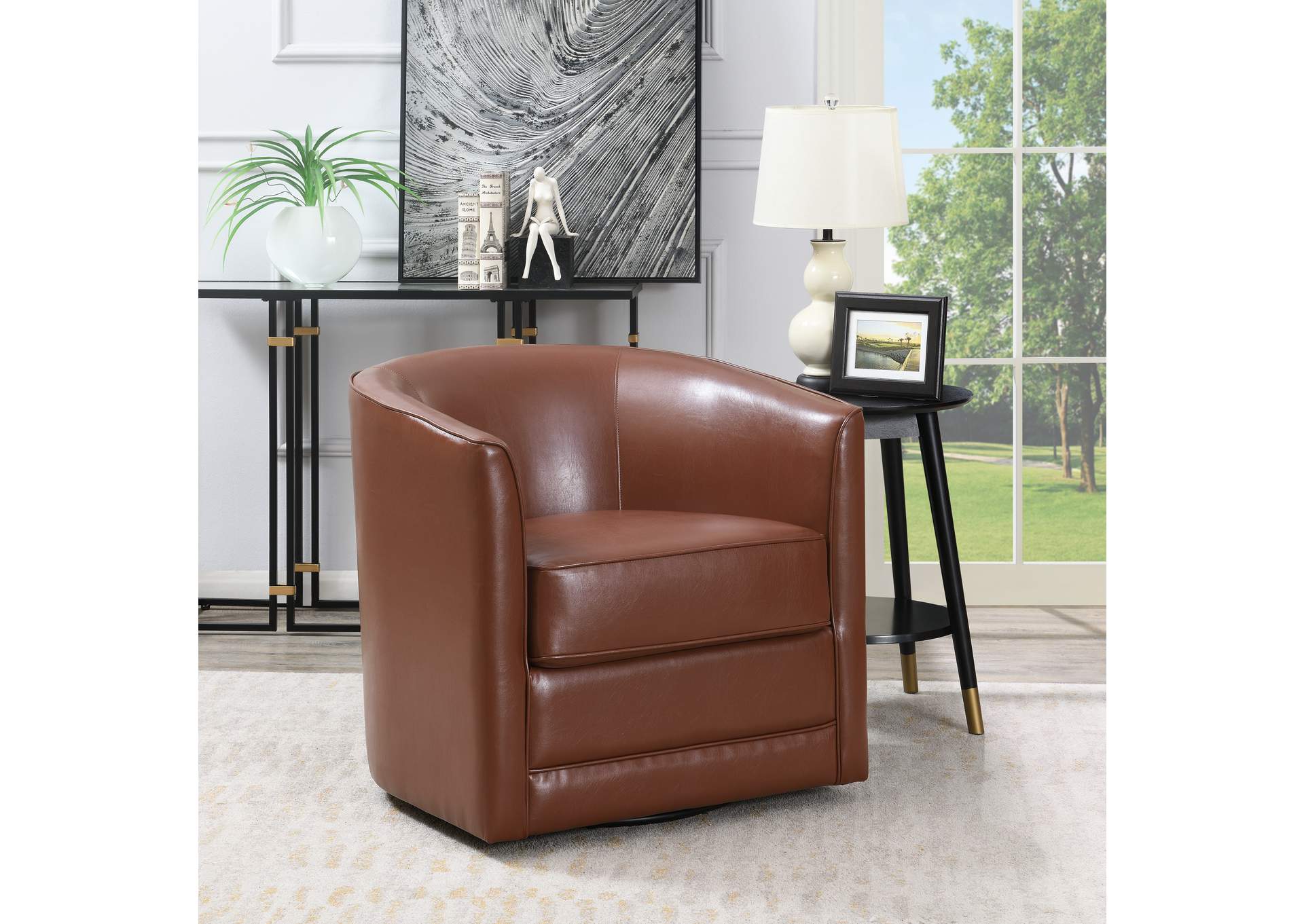 Milo Swivel Accent Chair,Emerald Home Furnishings