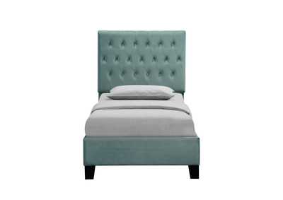 Amelia Light Blue Twin Upholstered Bed