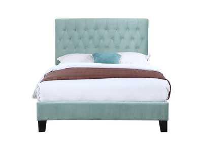 Amelia Light Blue Queen Upholstered Bed
