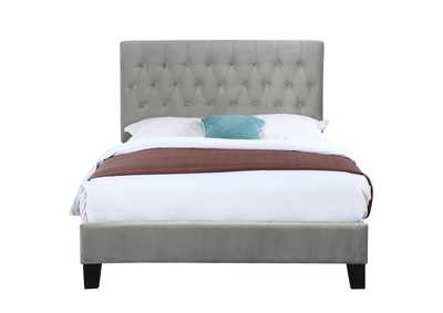Amelia Light Gray King Upholstered Bed