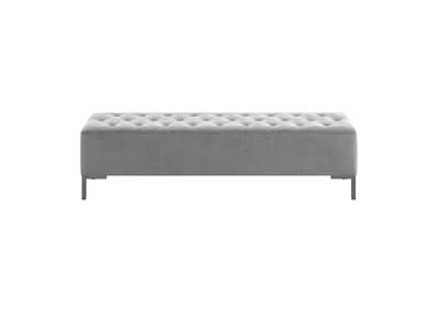 Image for Lacey Silver Gray Upholstered Bench