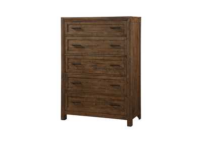 Image for Pine Valley Caramel Brown 5-Drawer Chest