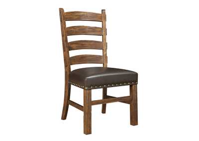 Chambers Creek Rustic Pine Upholstered Dining Chair