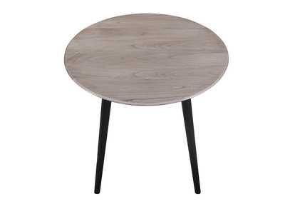 Image for Midland Classic Gray & Black Round Dropleaf Dining Table