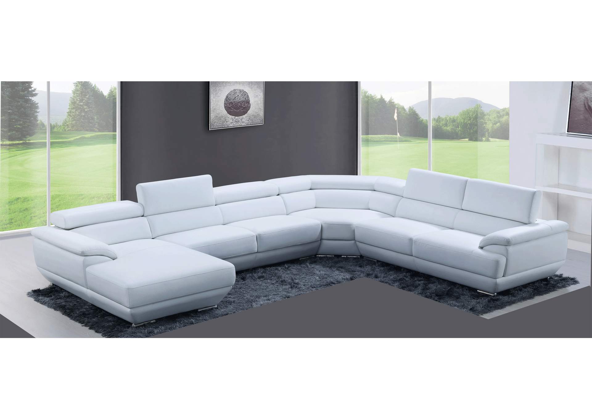 430 Sectional Left Pure White,ESF Wholesale Furniture