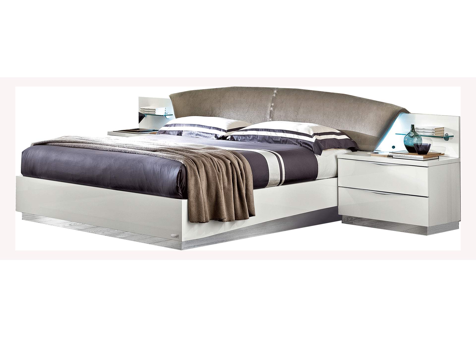 Onda Drop Queen Bed White,ESF Wholesale Furniture