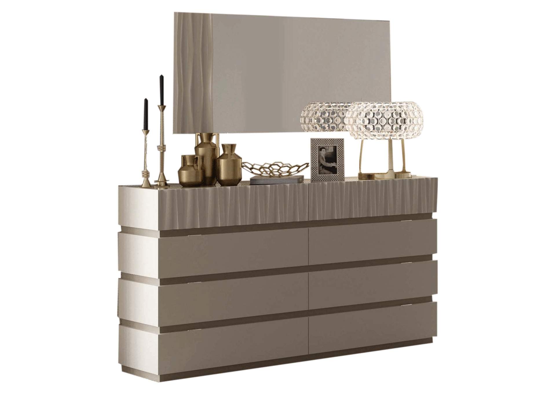 Marina Dresser - Mirror Taupe SET,ESF Wholesale Furniture