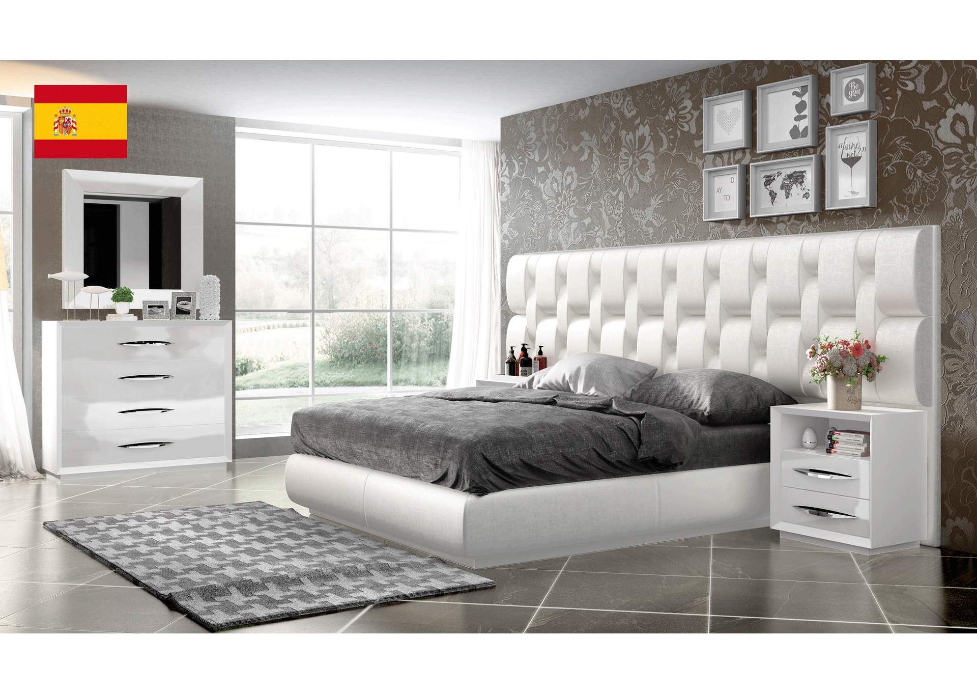 Emporio White Bedroom SET,ESF Wholesale Furniture
