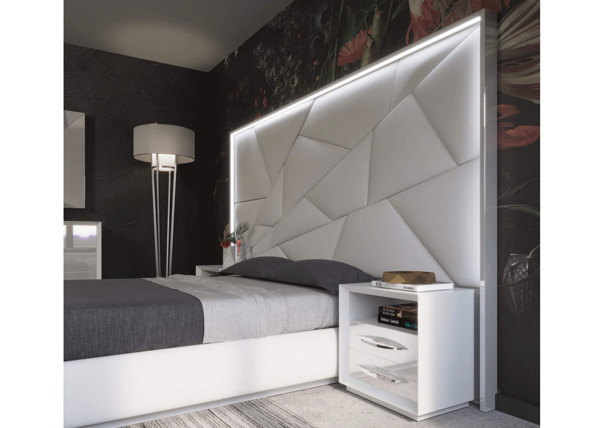 Majesty Bedroom with Light And Carmen Cases SET,ESF Wholesale Furniture