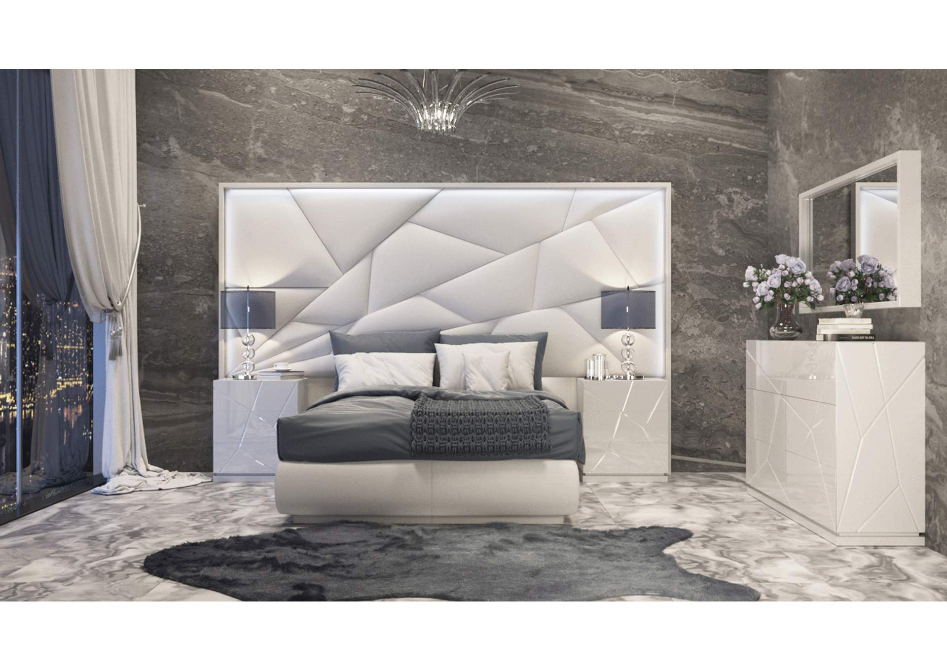 Majesty Bedroom with Light And Kiu Cases SET,ESF Wholesale Furniture