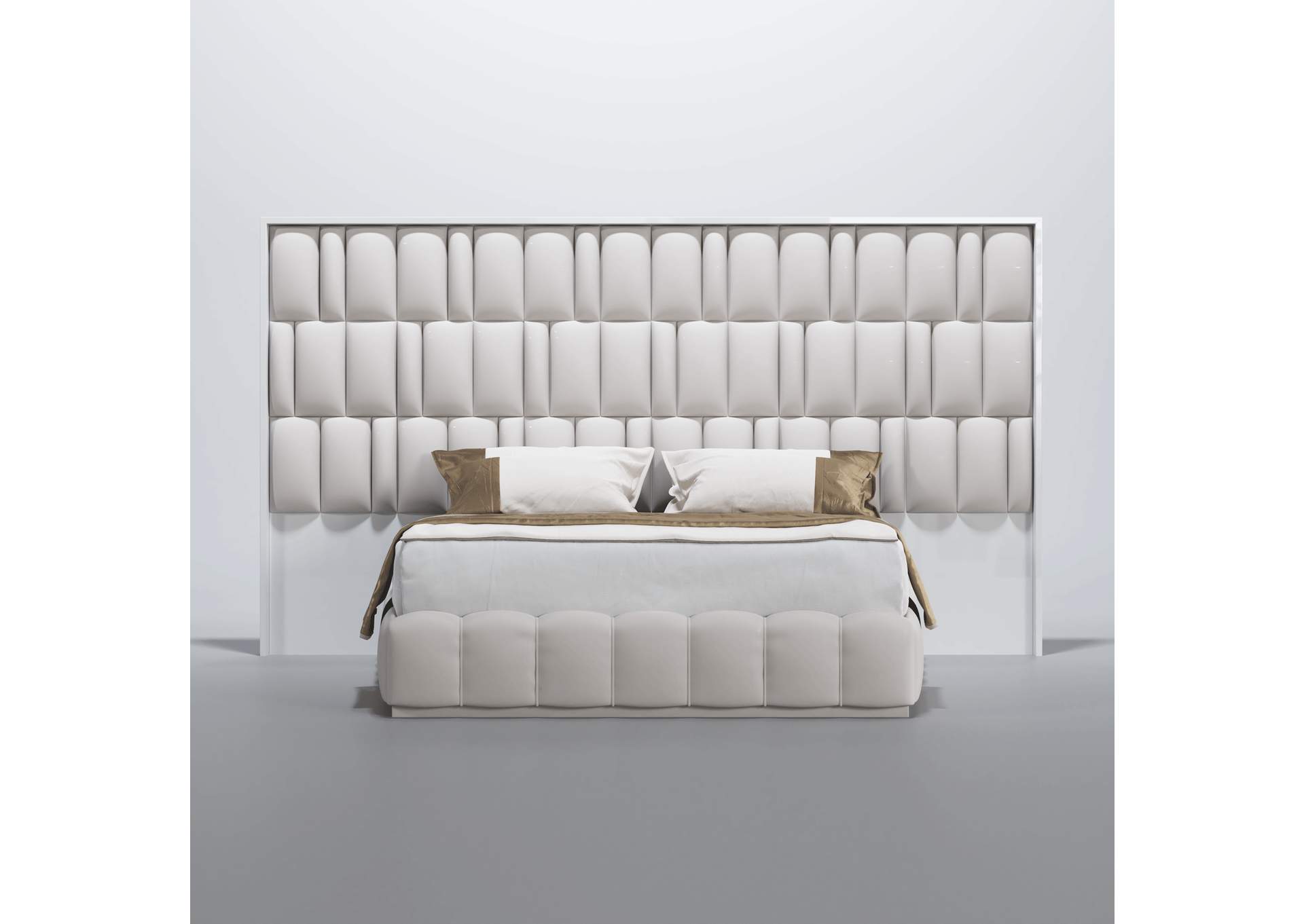 Orion Bed with Wave White Cases SET,ESF Wholesale Furniture