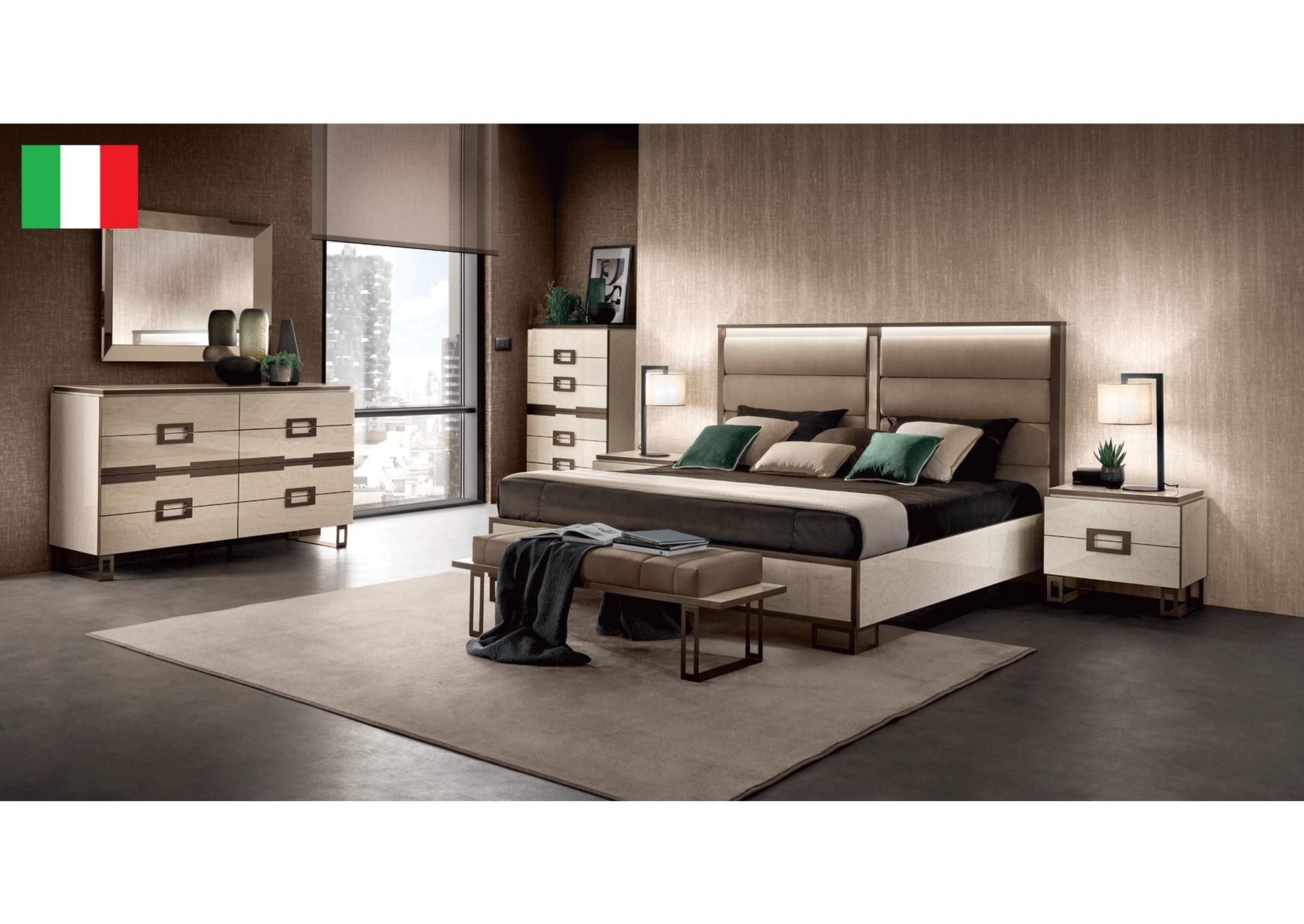Poesia Bedroom with Light SET,ESF Wholesale Furniture