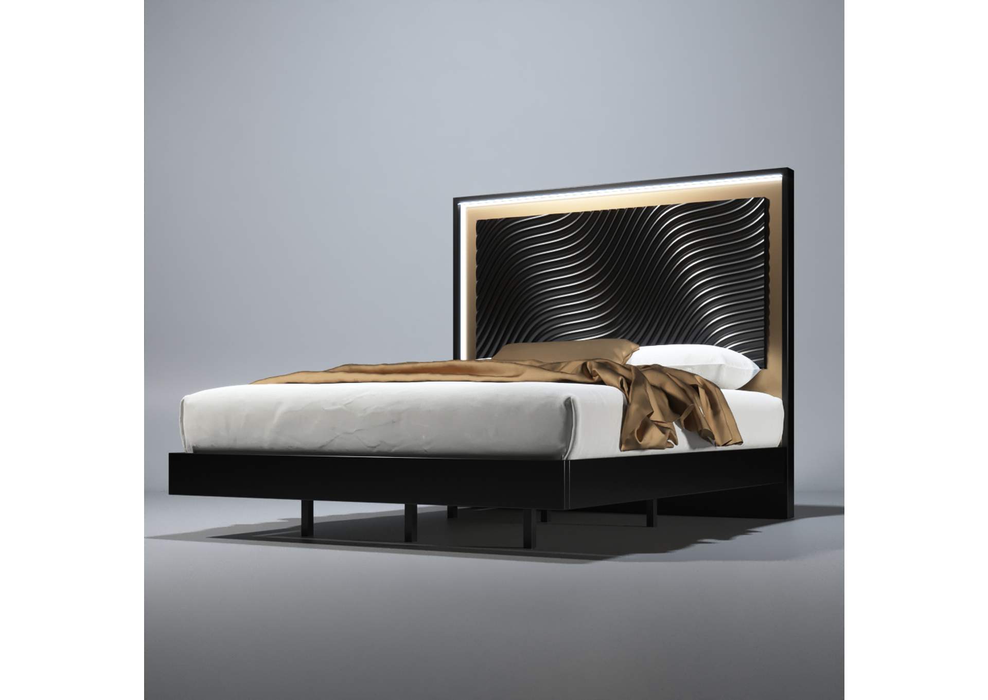 Wave Bedroom Dark Grey SET,ESF Wholesale Furniture
