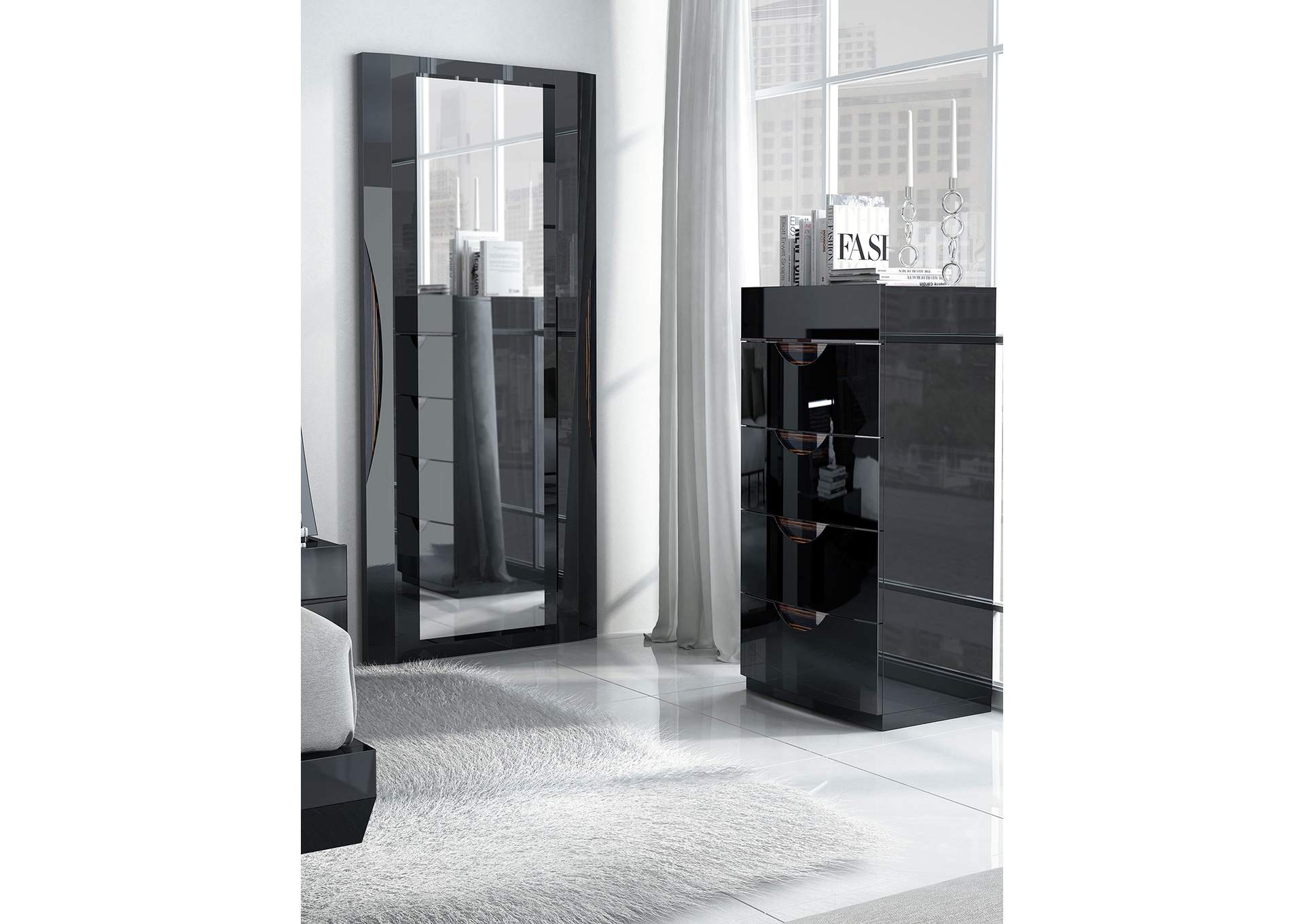 Black Marbella Nightstand,ESF Wholesale Furniture