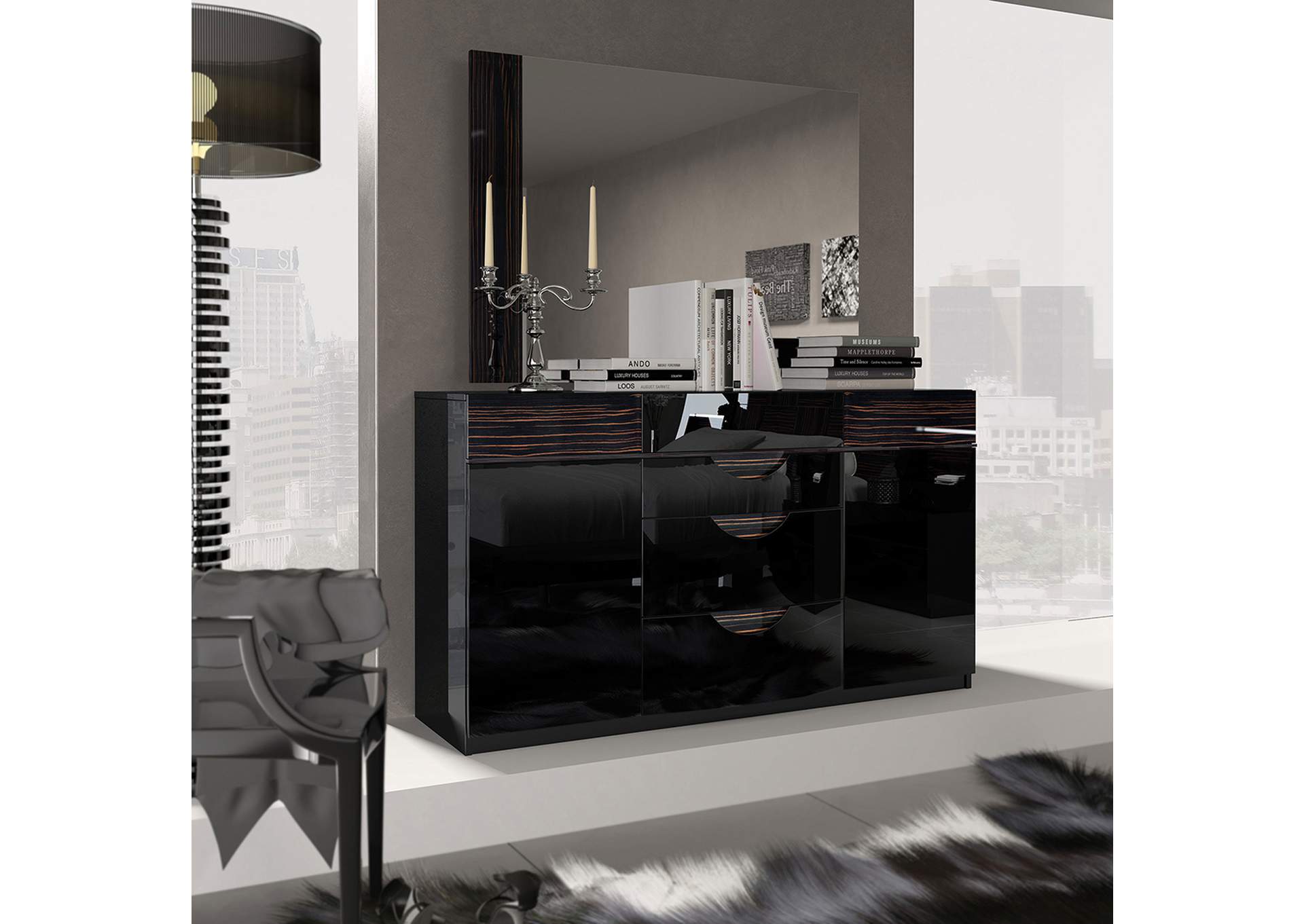 Black Marbella Nightstand,ESF Wholesale Furniture