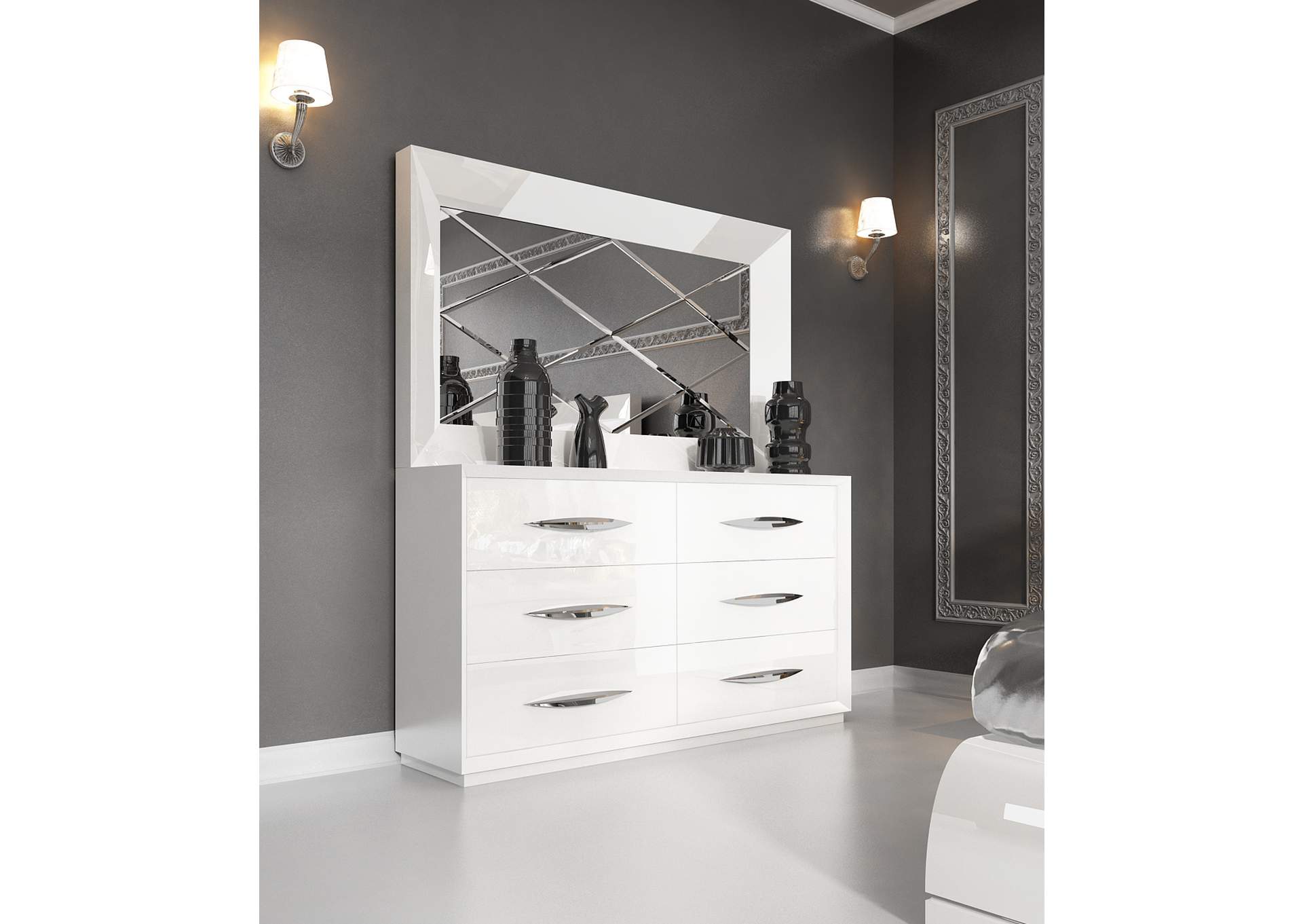 Carmen White 2-door Wardrobe,ESF Wholesale Furniture