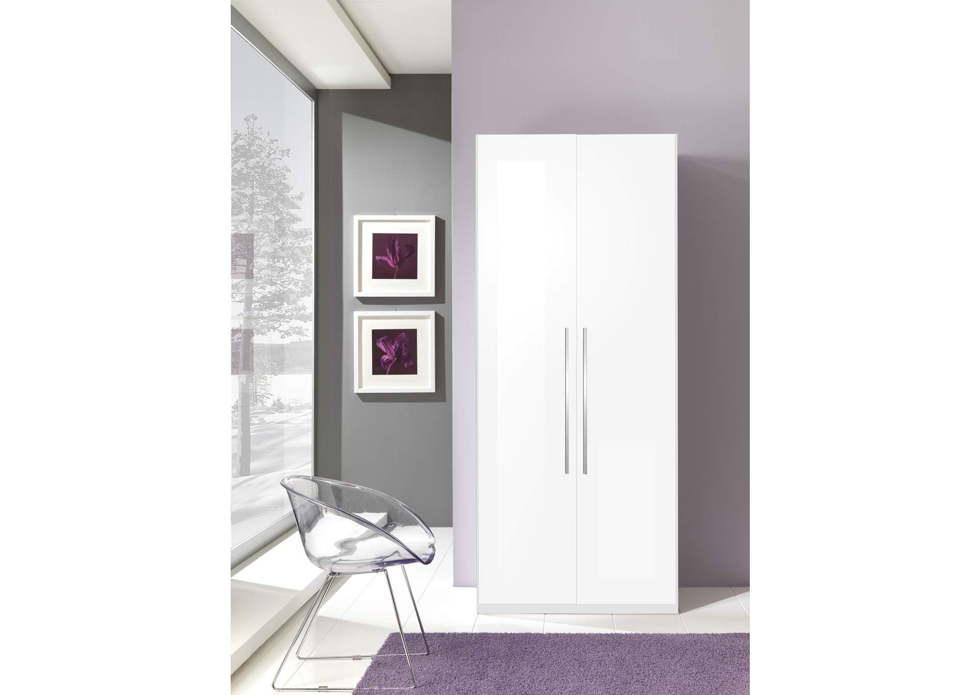 White Momo 2 Door Wardrobe,ESF Wholesale Furniture