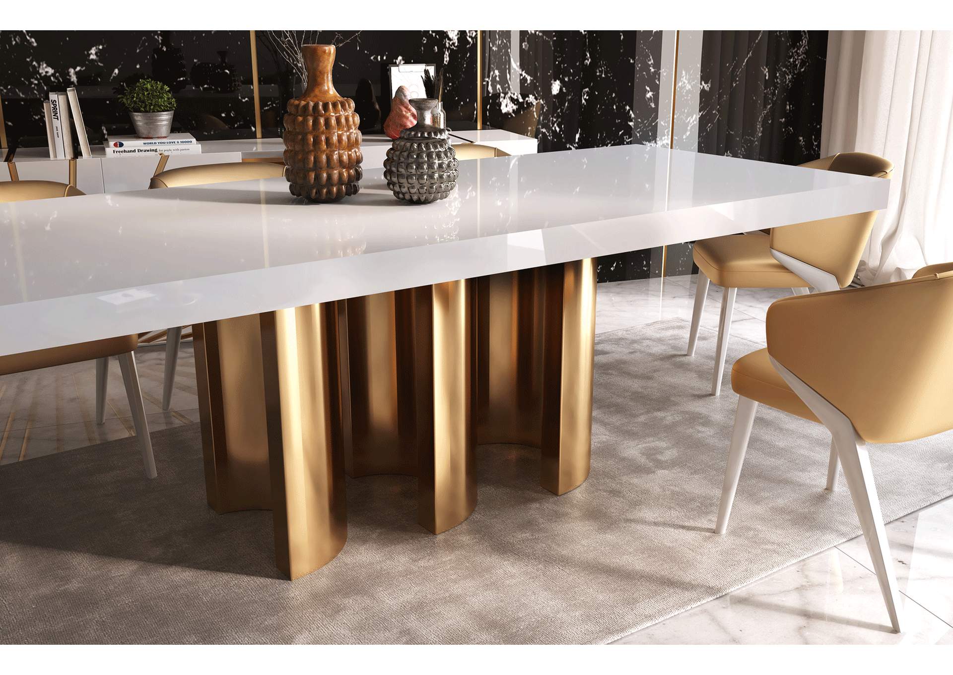 Oro White Dining Room SET,ESF Wholesale Furniture