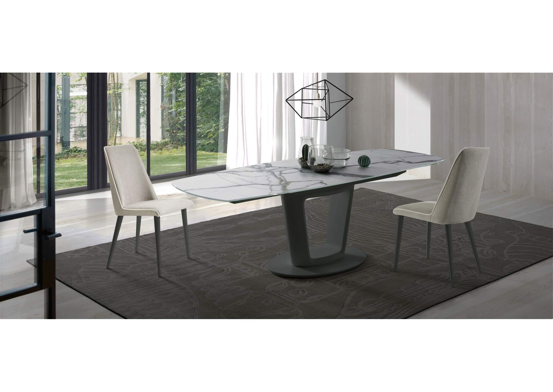 White, Special Order Colors, Marble  Antonella Dining Table + 4Xlola Chairs Set Set,ESF Wholesale Furniture