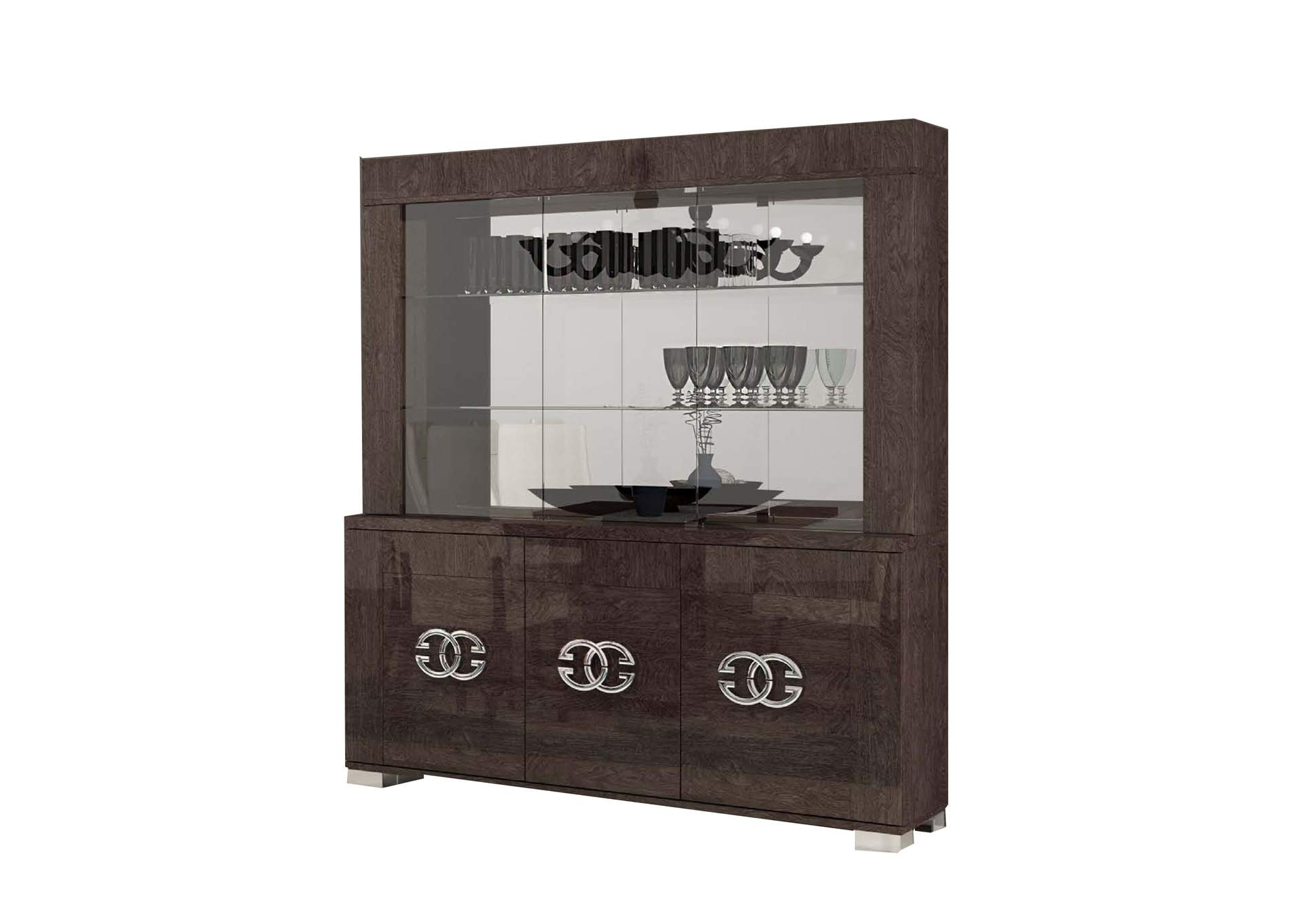 Brown/Wenge/Walnut, Grey/Silver Prestige 2 Door China / Prdumv202/ With Mirrors,ESF Wholesale Furniture