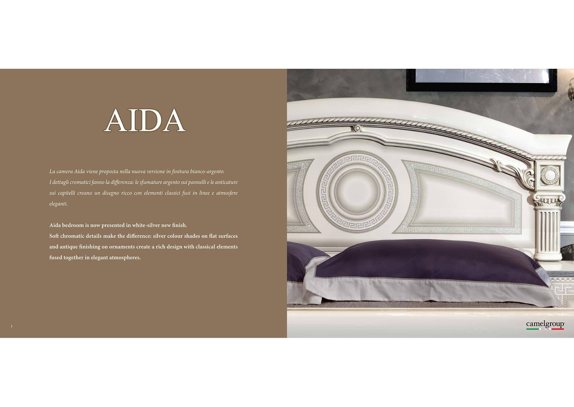 Aida White with Silver 4-door Wardrobe,ESF Wholesale Furniture
