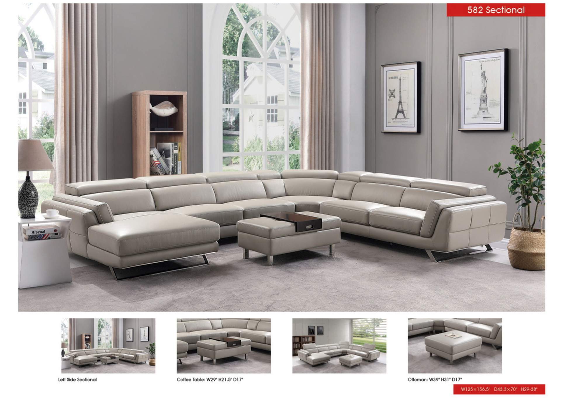 582 Sectional Left,ESF Wholesale Furniture