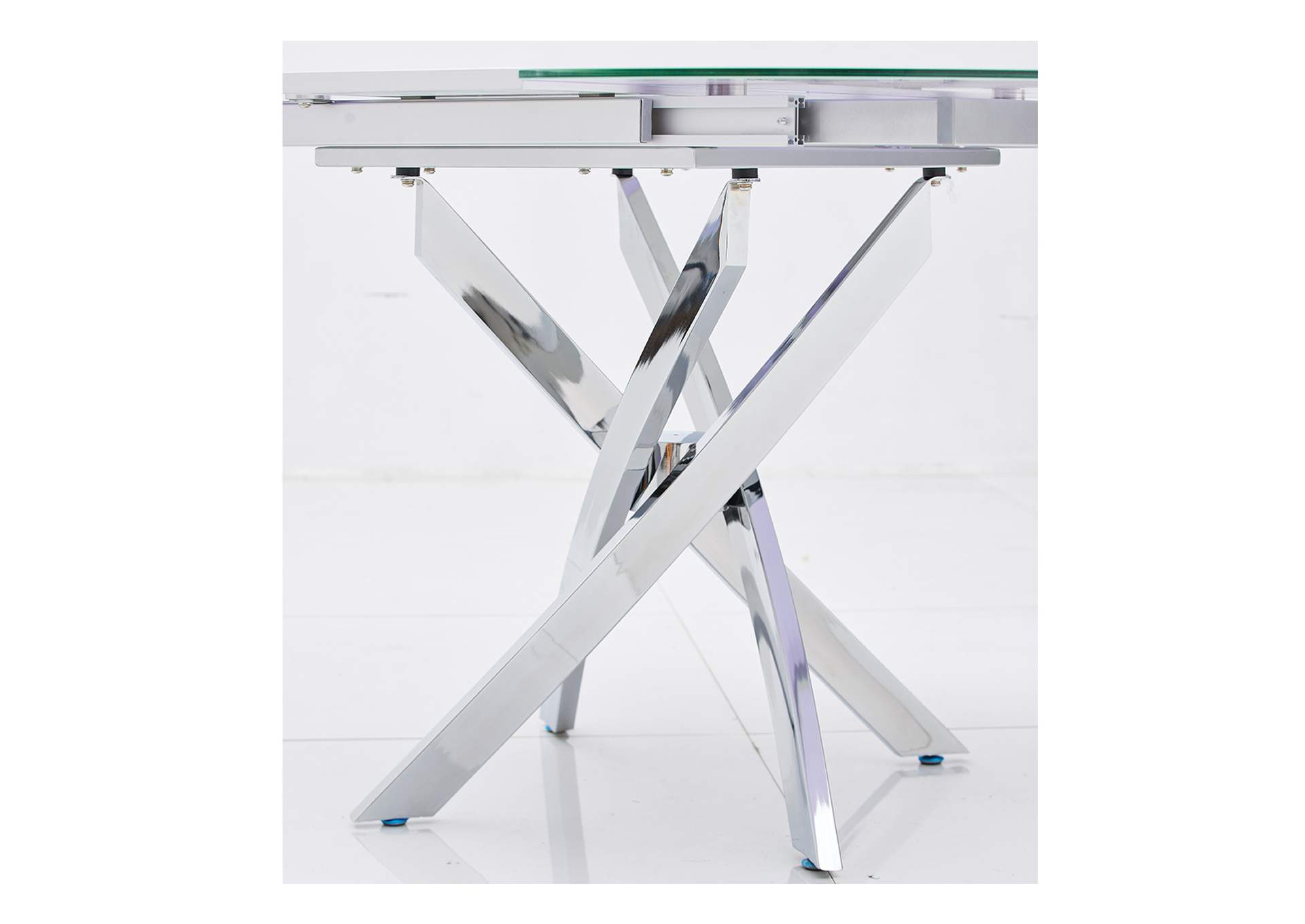 White, Grey/Silver 2303 Table W/Extension,ESF Wholesale Furniture