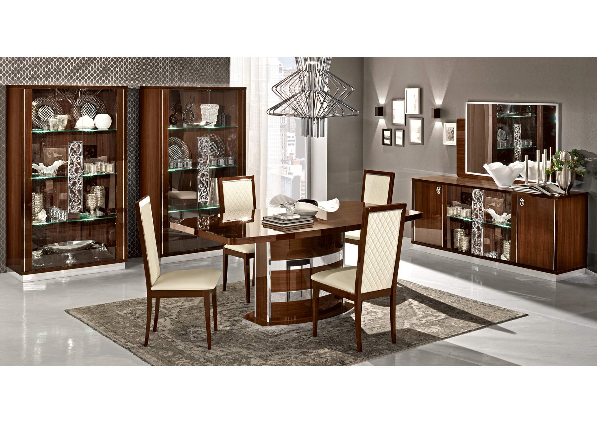 Brown/Wenge/Walnut, Grey/Silver Roma Chair Walnut,ESF Wholesale Furniture