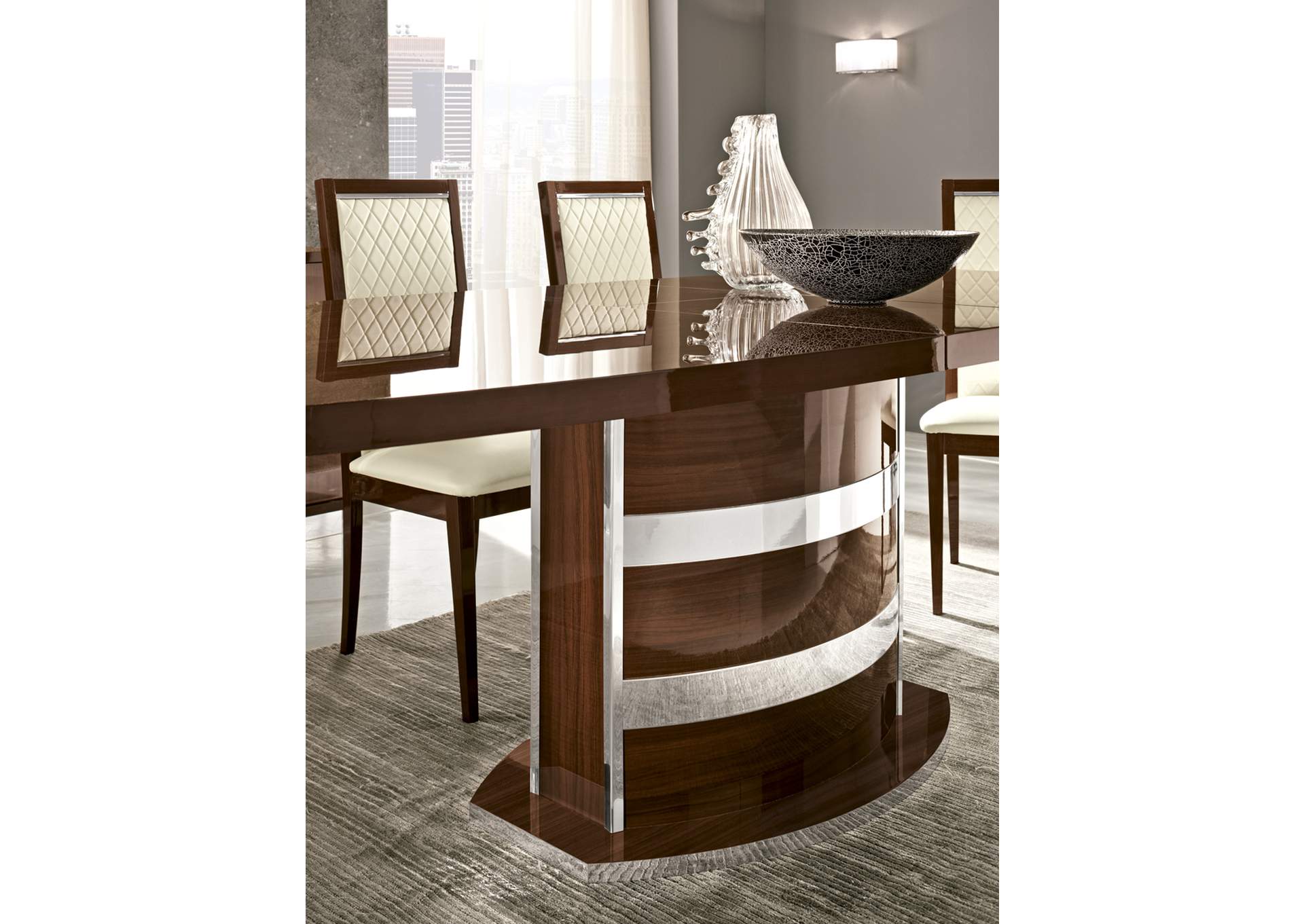 Brown/Wenge/Walnut, Grey/Silver Roma Table Walnut,ESF Wholesale Furniture