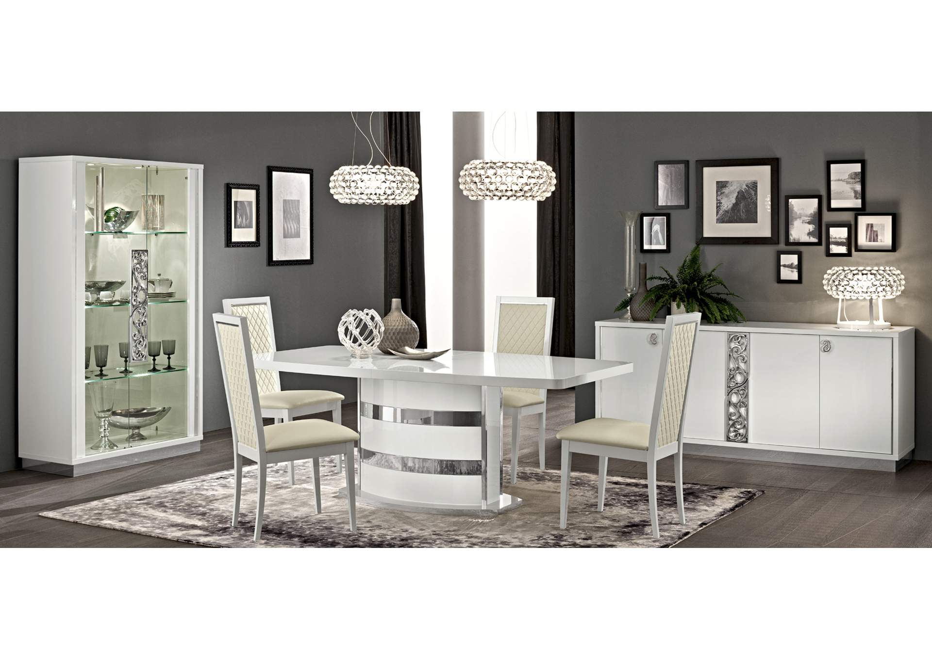 Roma 2-door Curio White,ESF Wholesale Furniture