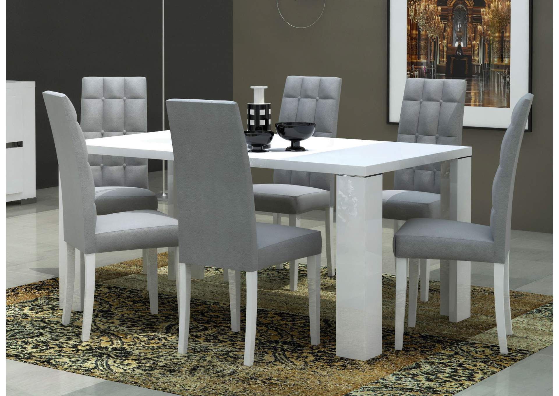 White, Grey/Silver Elegance 2-Door China W/Light,ESF Wholesale Furniture