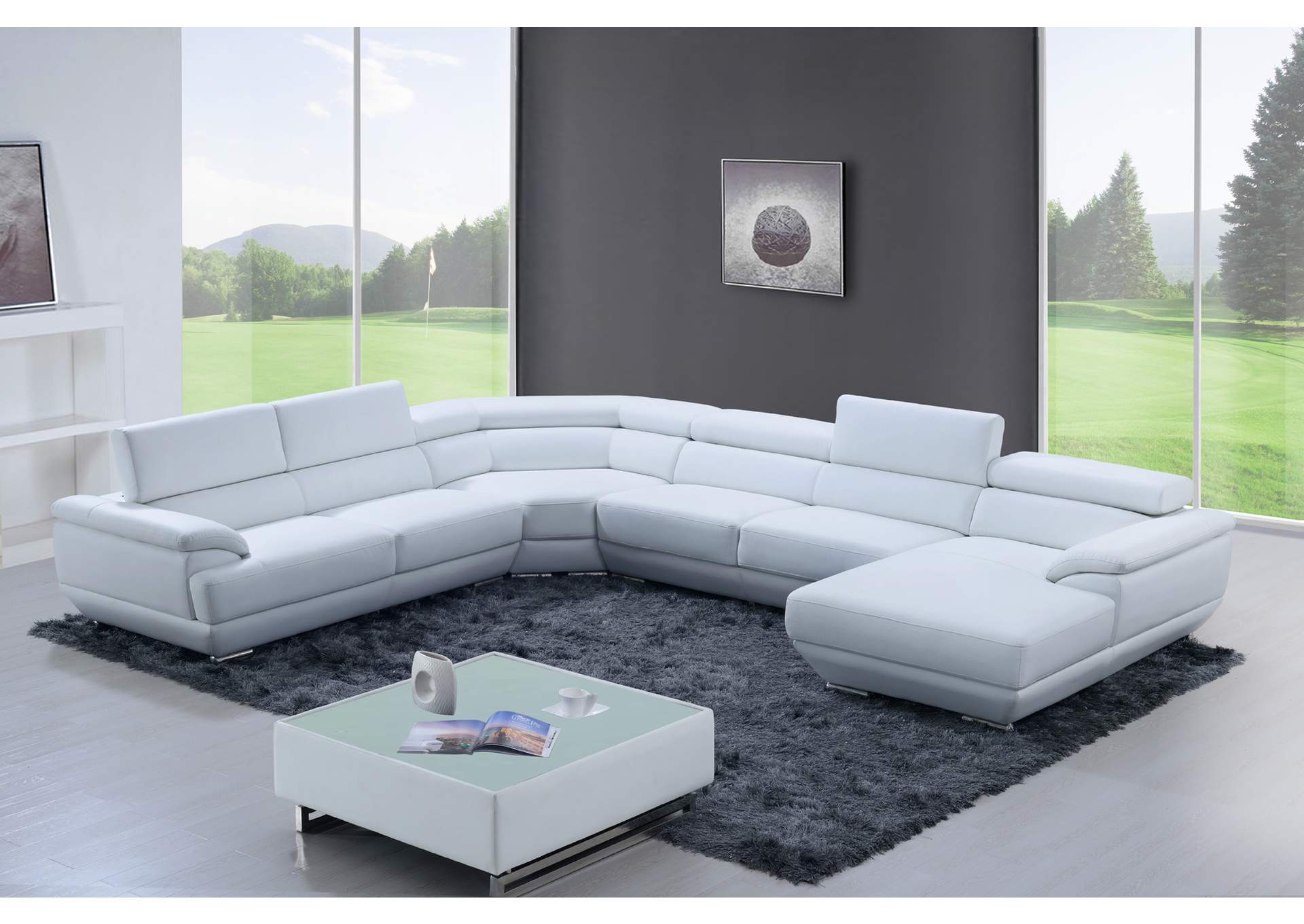 430 Sectional Pure White SET,ESF Wholesale Furniture