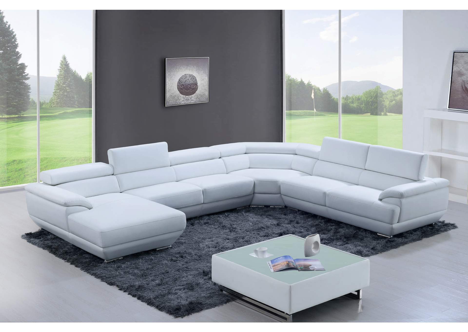 430 Sectional Right Pure White,ESF Wholesale Furniture