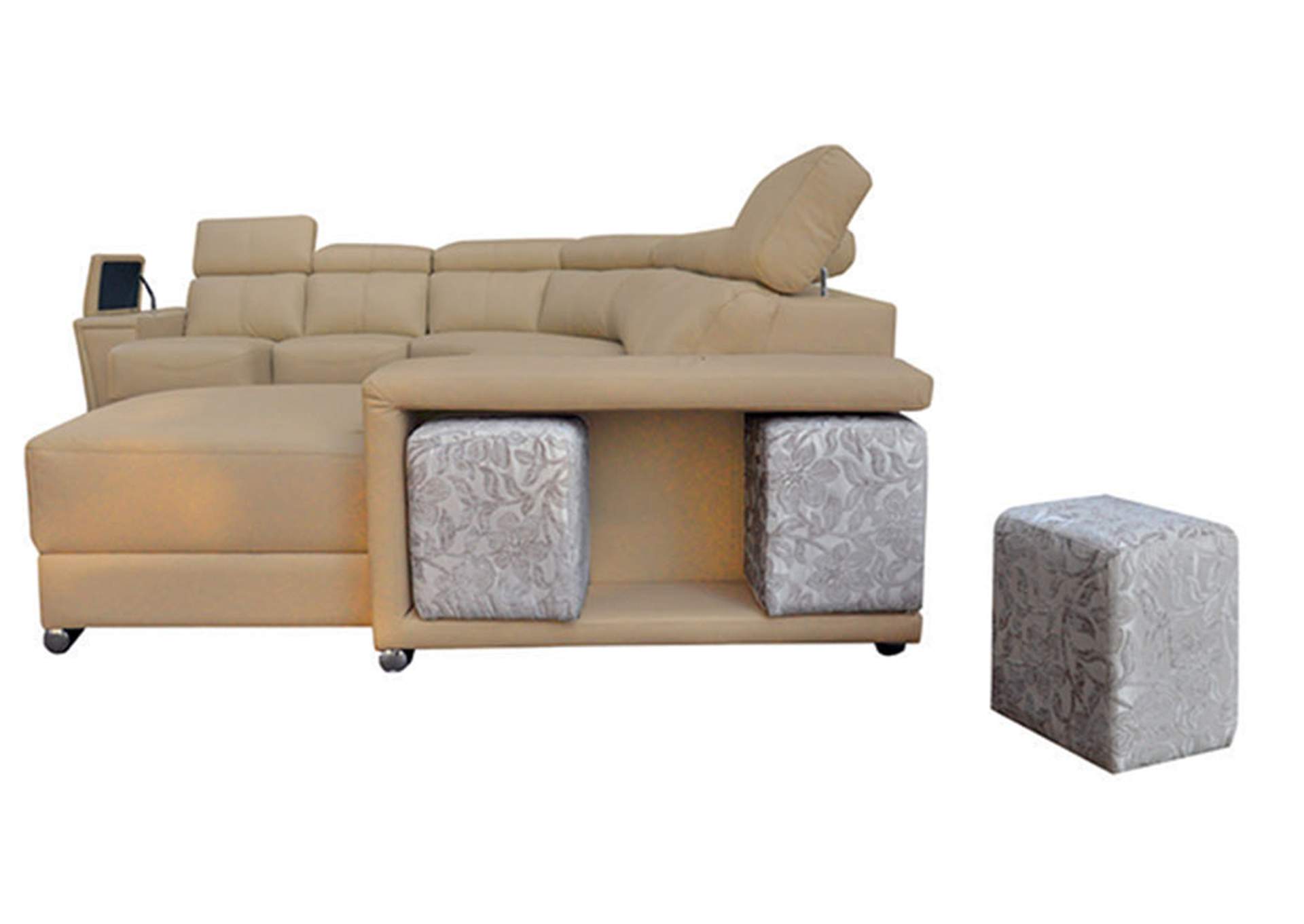 Brown/Wenge/Walnut 8312-Sectional-Left,ESF Wholesale Furniture