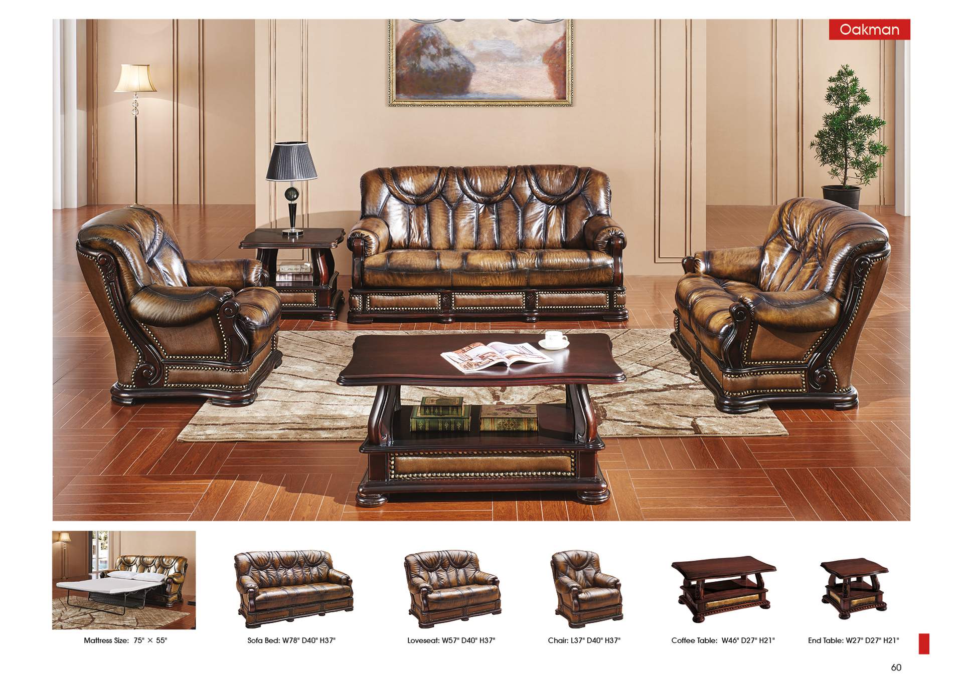 Oakman Sofa Bed,ESF Wholesale Furniture