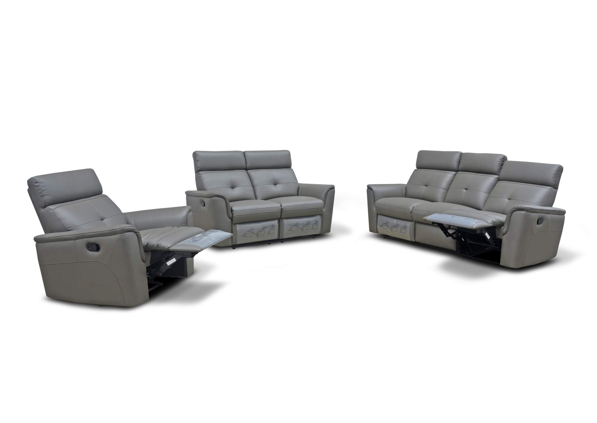 8501 Dark Grey with Manual Recliner SET,ESF Wholesale Furniture